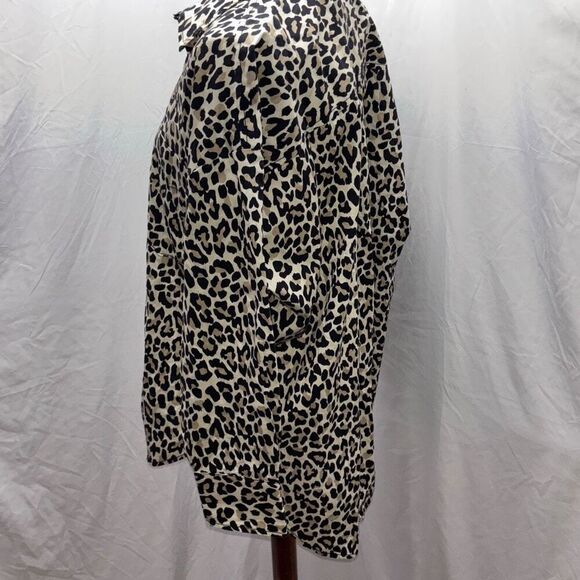 Maeve Anthropologie Bennet Leopard button down shirt Sz LP - Picture 6 of 10